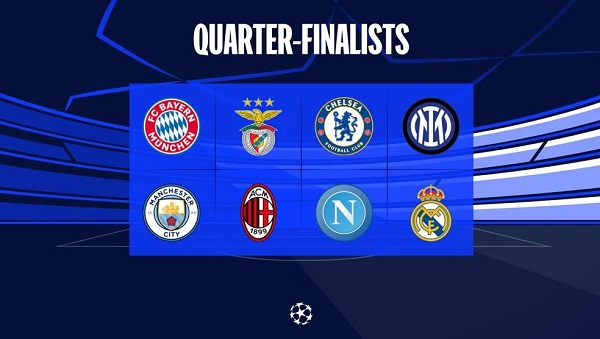 Meet 8 teams in the Champions League quarter-finals
